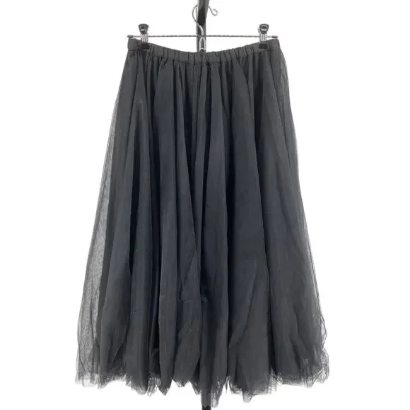 Cynthia Rowley Voluminous Black Tulle Midi Skirt Size M NWT - Picture 2 of 5